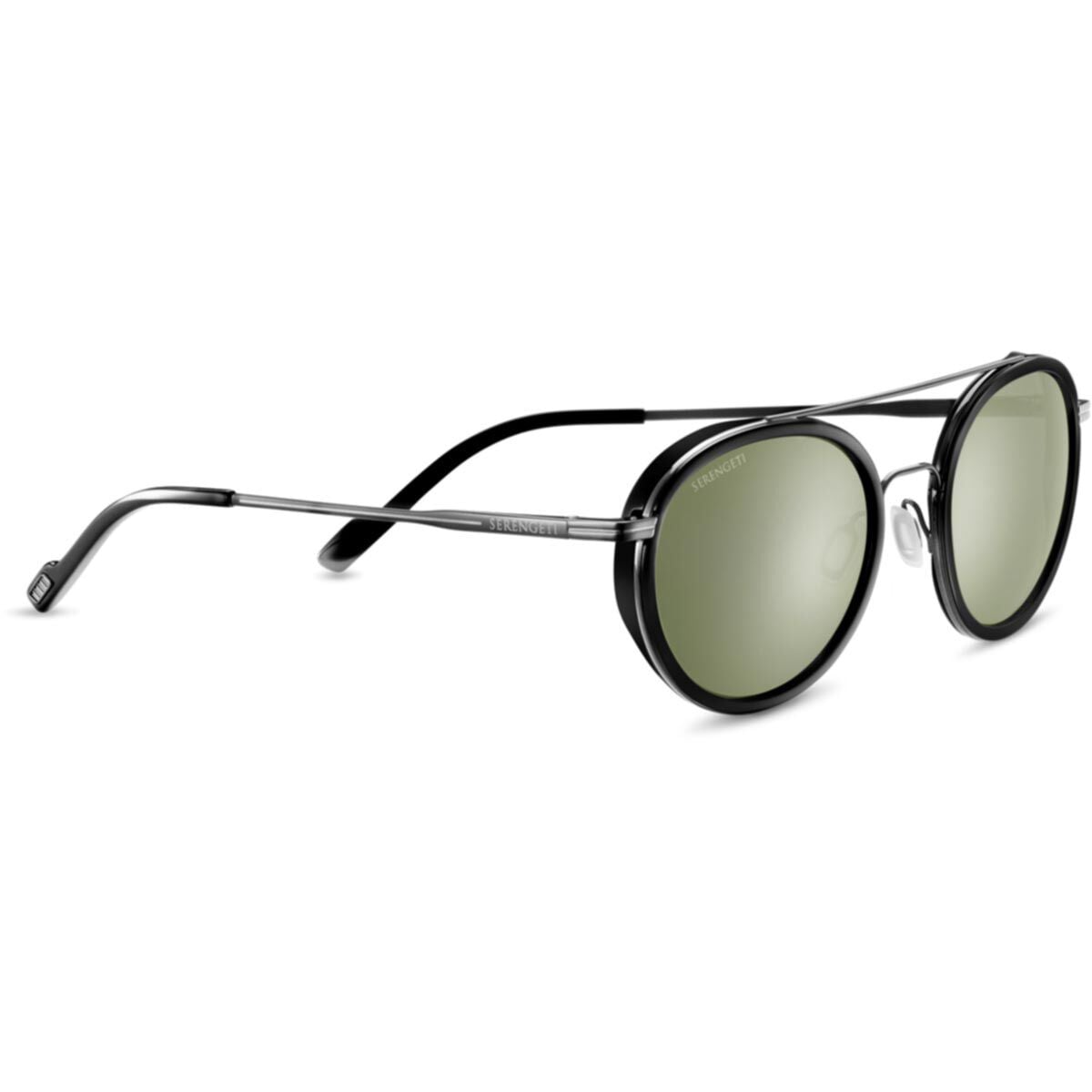 GEARY , Shiny Black Acetate with Shiny Dark Gunmetal Acetate-Mineral Polarized 555nm Cat 3 to 3, hi-res image number null